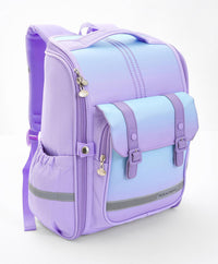 Bonfino School Bag, Night Reflective Light, S-Spine Curve Support, Heat-Dissipating Mesh Back, 6 Years+, Purple - 17 Inches_2