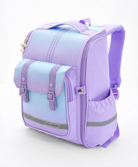 Bonfino School Bag, Night Reflective Light, S-Spine Curve Support, Heat-Dissipating Mesh Back, 6 Years+, Purple - 17 Inches_5