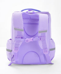 Bonfino School Bag, Night Reflective Light, S-Spine Curve Support, Heat-Dissipating Mesh Back, 6 Years+, Purple - 17 Inches_6