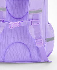 Bonfino School Bag, Night Reflective Light, S-Spine Curve Support, Heat-Dissipating Mesh Back, 6 Years+, Purple - 17 Inches_7