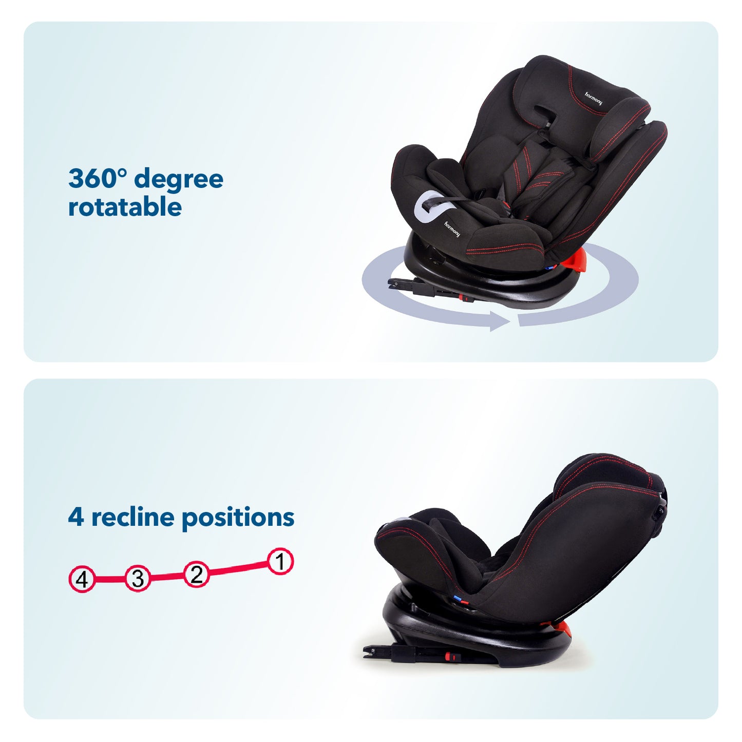 Harmony Freestyle Deluxe 3-in-1 Car Seat WITH ISOFIX & TOP TETHER