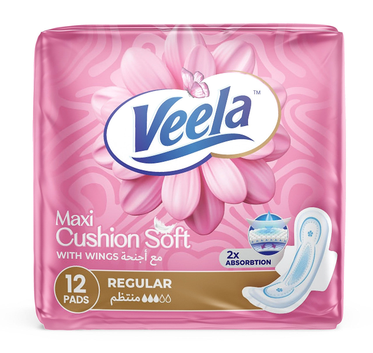 Veela Cushion Soft Maxi Pads for Women - Ultra-Soft, Breathable, and Leak-Proof Sanitary Napkins, Heavy Flow Feminine Hygiene Pads (REGULAR, 12, count)