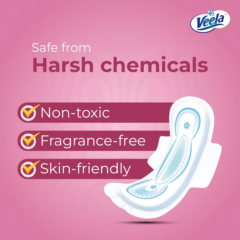 Veela Cushion Soft Maxi Pads for Women - Ultra-Soft, Breathable, and Leak-Proof Sanitary Napkins, Heavy Flow Feminine Hygiene Pads (REGULAR, 12, count)