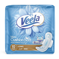 Veela Cushion Soft Maxi Pads for Women - Ultra-Soft, Breathable, and Leak-Proof Sanitary Napkins, Heavy Flow Feminine Hygiene Pads (LONG, 10, count)_1