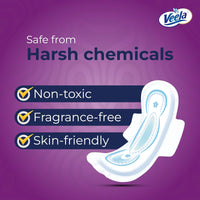 Veela Cushion Soft Ultra Thin Pads for Women - Ultra-Soft, Breathable, and Leak-Proof Sanitary Napkins, Heavy Flow Feminine Hygiene Pads (Long, 7, count)_2