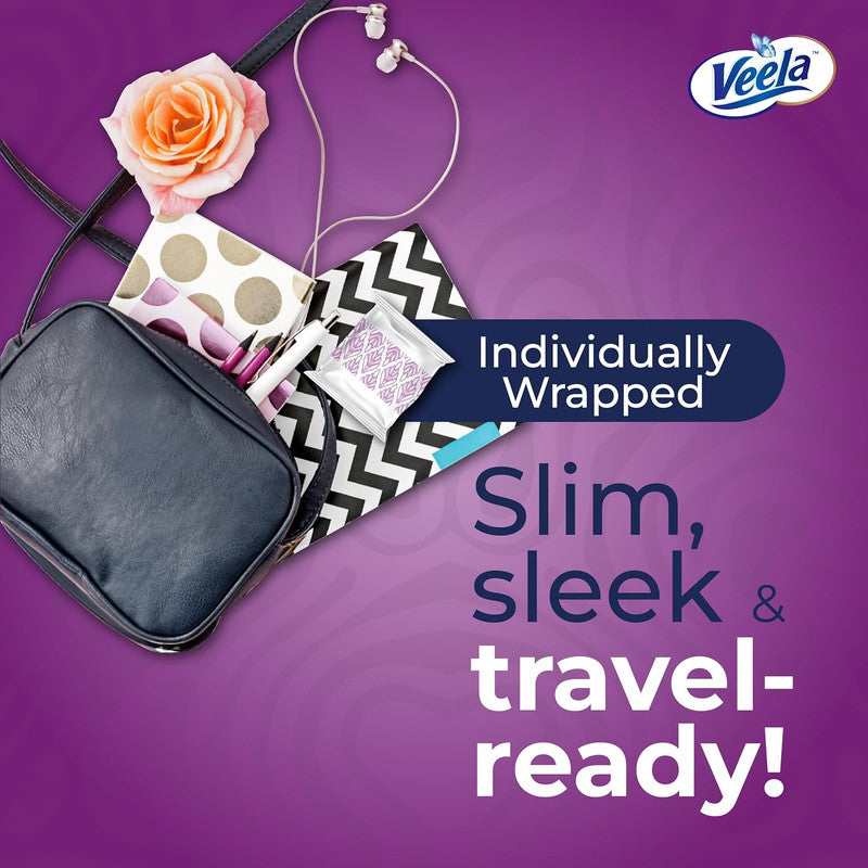 Veela Cushion Soft Ultra Thin Pads for Women - Ultra-Soft, Breathable, and Leak-Proof Sanitary Napkins, Heavy Flow Feminine Hygiene Pads (Long, 7, count)