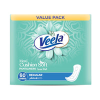Veela Cushion Soft Pantiliners - Ultra-Soft, Breathable, Leak-Proof Daily Feminine Hygiene Protection and Everyday Freshness (Regular, 60, count) Value Pack_1