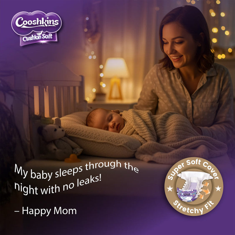 Cushion Soft Baby Diapers Size 4 (24 Count) – Super Soft Cover, Stretchy Fit, Leak Guard, Quick Absorb Core, Hypoallergenic, for 7–12 kg / 16–28 lbs Babies