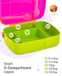 Bonfino Lunch Box with Bottle and Lunch Bag, Leak-Resistant, Multi-Material Build, Durable, 3 Years+, Yellow and Green - 3 Pieces_4