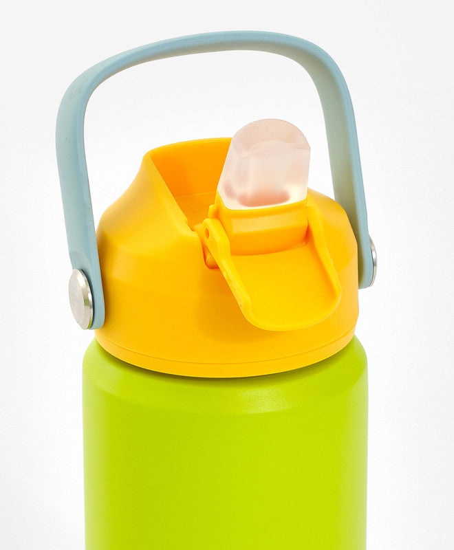 Bonfino Lunch Box with Bottle and Lunch Bag, Leak-Resistant, Multi-Material Build, Durable, 3 Years+, Yellow and Green - 3 Pieces