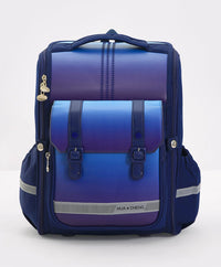 Bonfino School Bag, Night Reflective Light, S-Spine Curve Support, Heat-Dissipating Mesh Back, 6 Years+, Navy Blue - 17 Inches_1