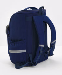 Bonfino School Bag, Night Reflective Light, S-Spine Curve Support, Heat-Dissipating Mesh Back, 6 Years+, Navy Blue - 17 Inches_8