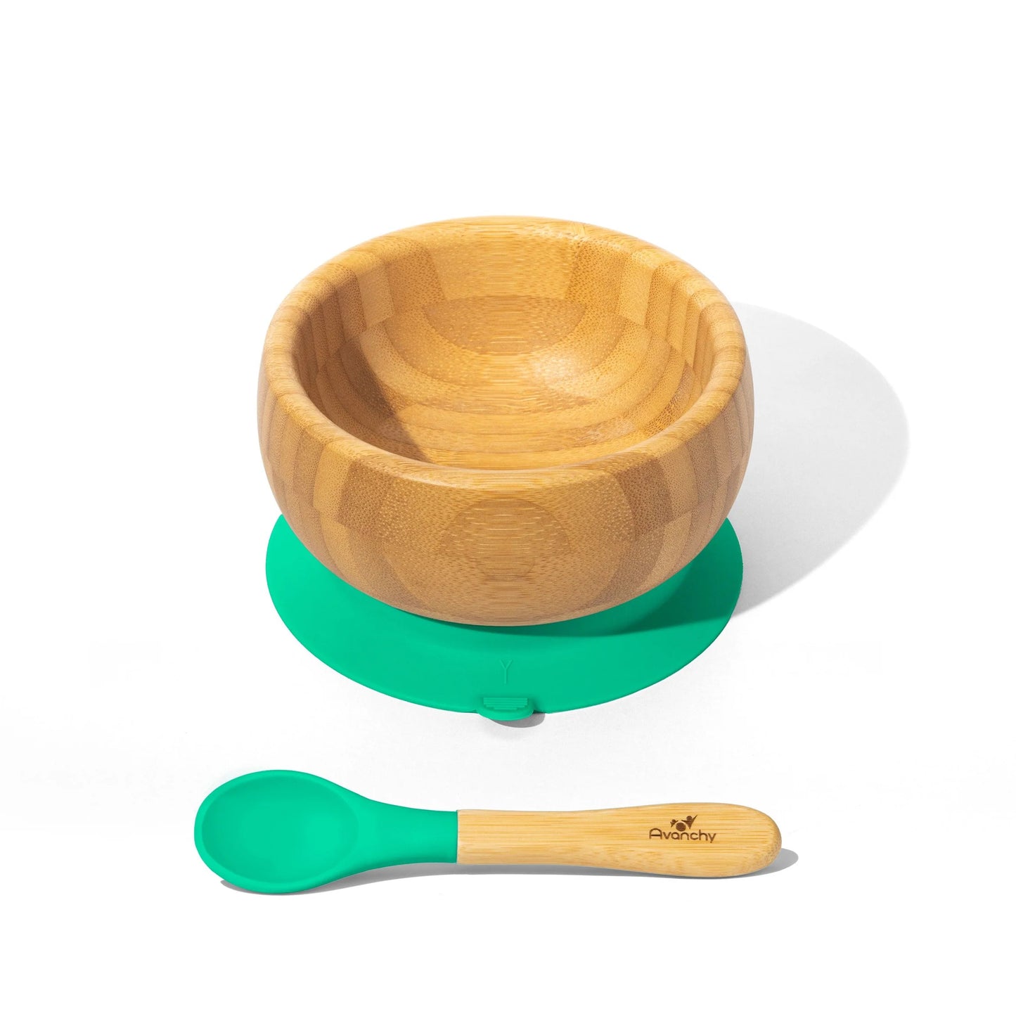 Avanchy - Baby Bamboo Stay Put Suction BOWL + Spoon GN