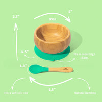 Avanchy - Baby Bamboo Stay Put Suction BOWL + Spoon GN_2
