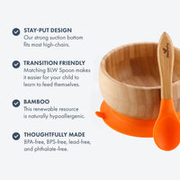 Avanchy - Baby Bamboo Stay Put Suction BOWL + Spoon OG_3