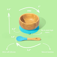 Avanchy - Baby Bamboo Stay Put Suction BOWL + Spoon BL_2