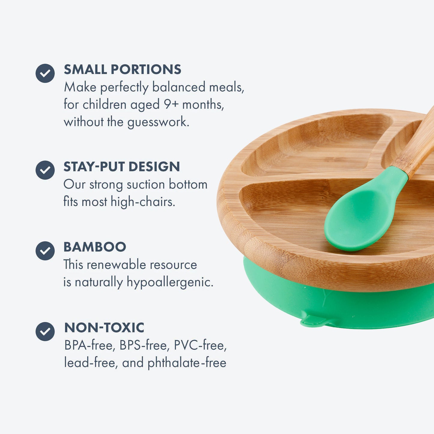 Avanchy - Bamboo Suction Classic Plate + Spoon GN