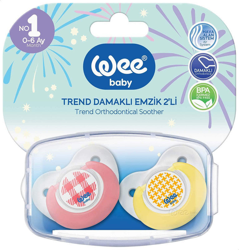 Wee Baby - Double  Trend  Soother with Case 0-6 Months