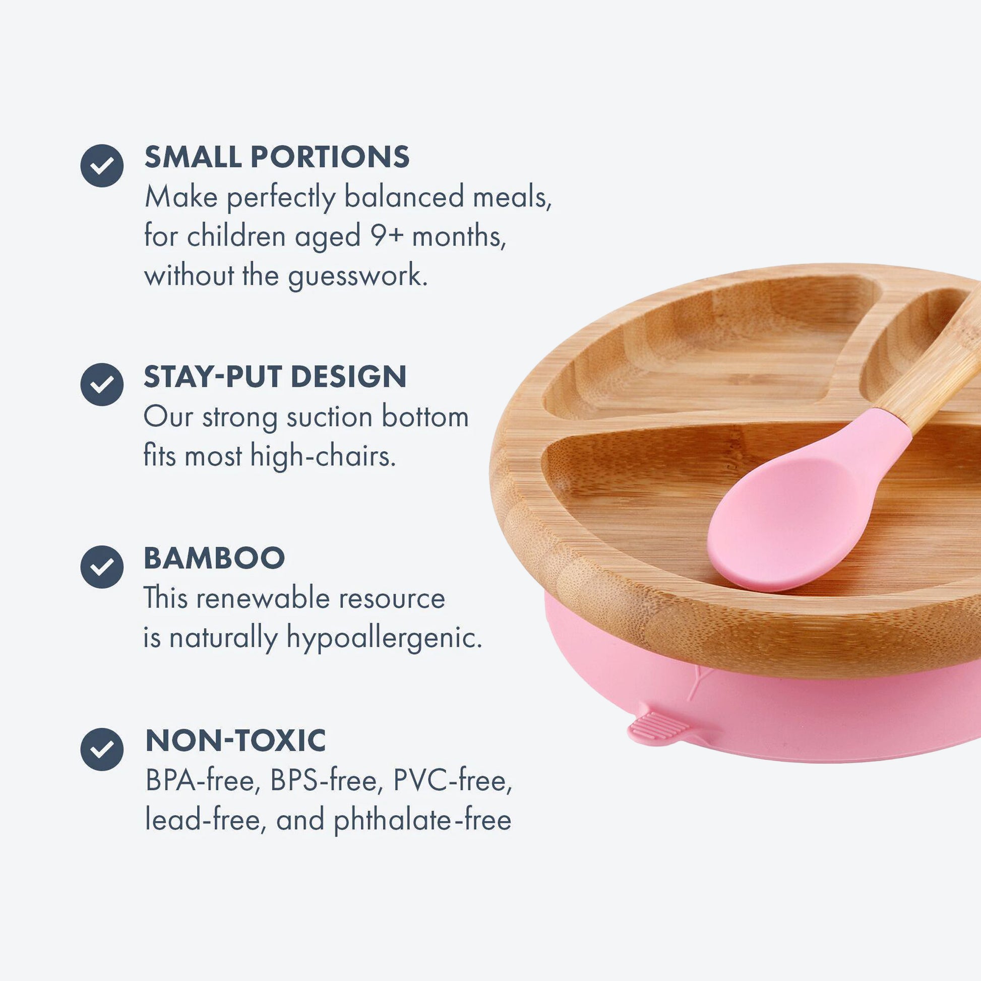 Avanchy - Bamboo Suction Classic Plate + Spoon PK