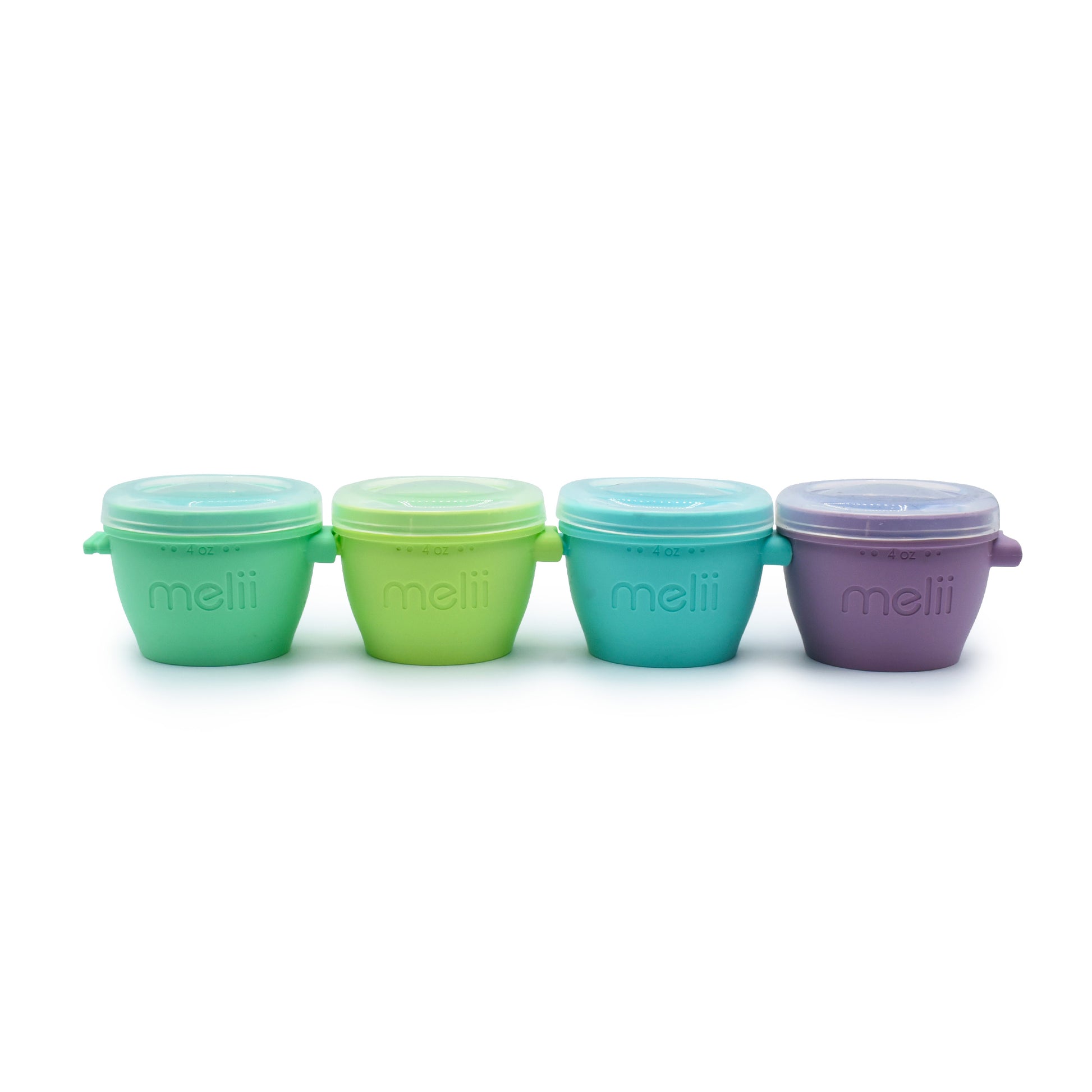 Melii Silicone Snap & Go Pads, Food Storage Container 4 oz, 4 pcs