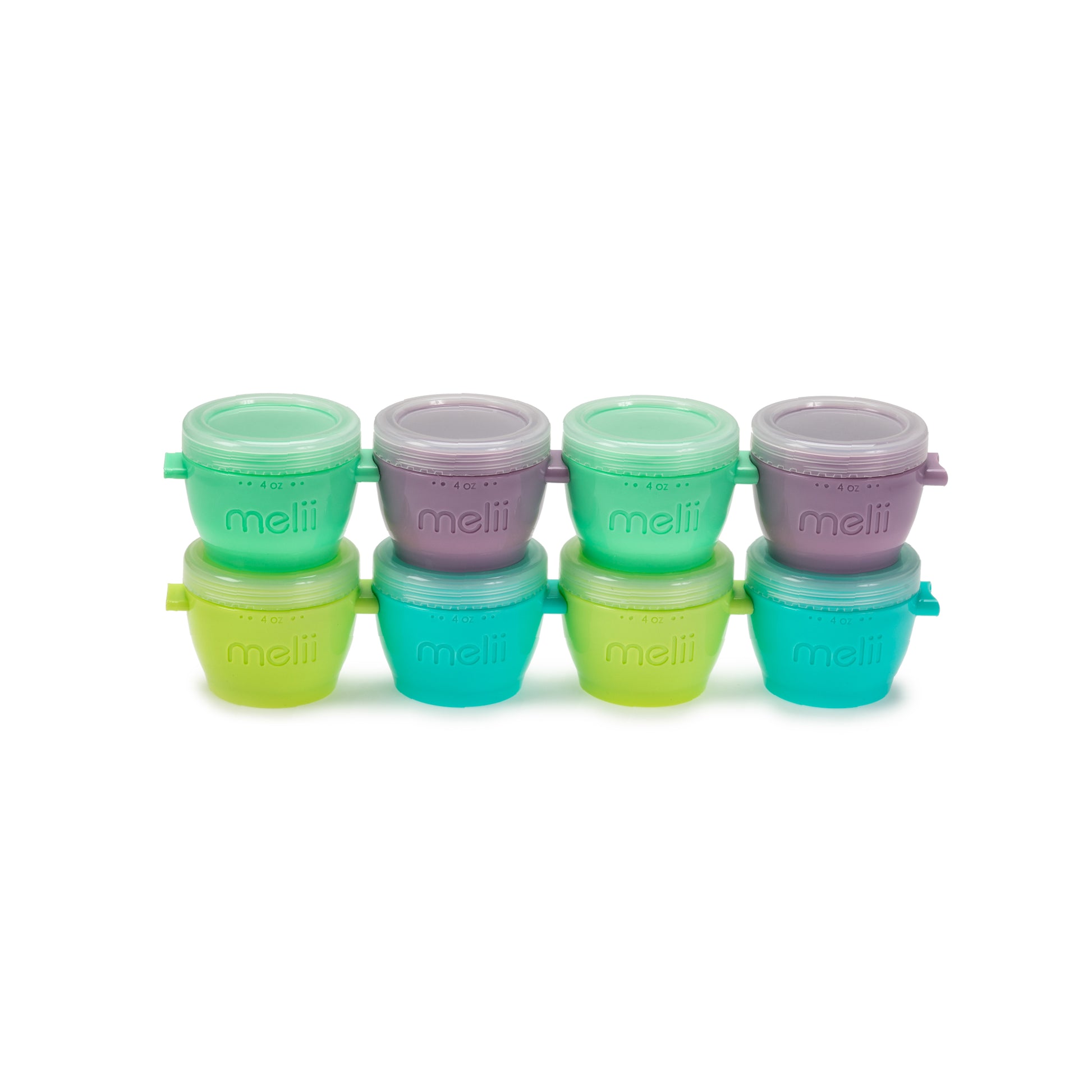 Melii Snap & Go Pods - Airtight & Leakproof Baby Food Containers - Baby Food Storage Pods for Effortless Mealtime, 4oz, Set of 8