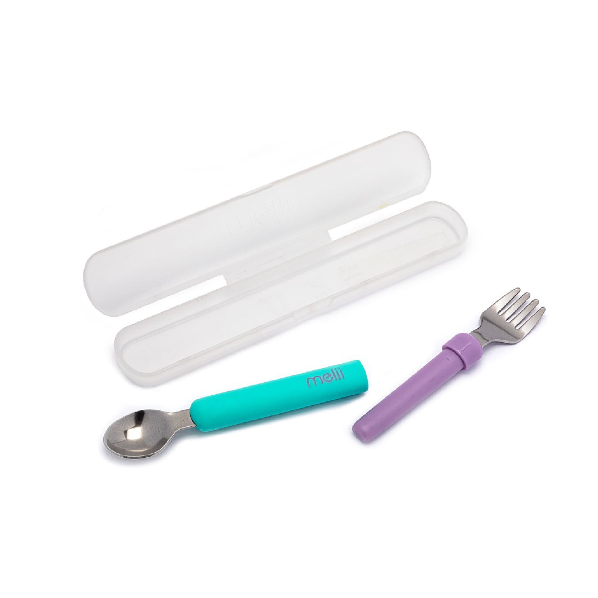 Melii Detachable Spoon & Fork Combo - Portable Baby and Toddler Travel Utensils Set for Mess-Free On-the-Go Feeding