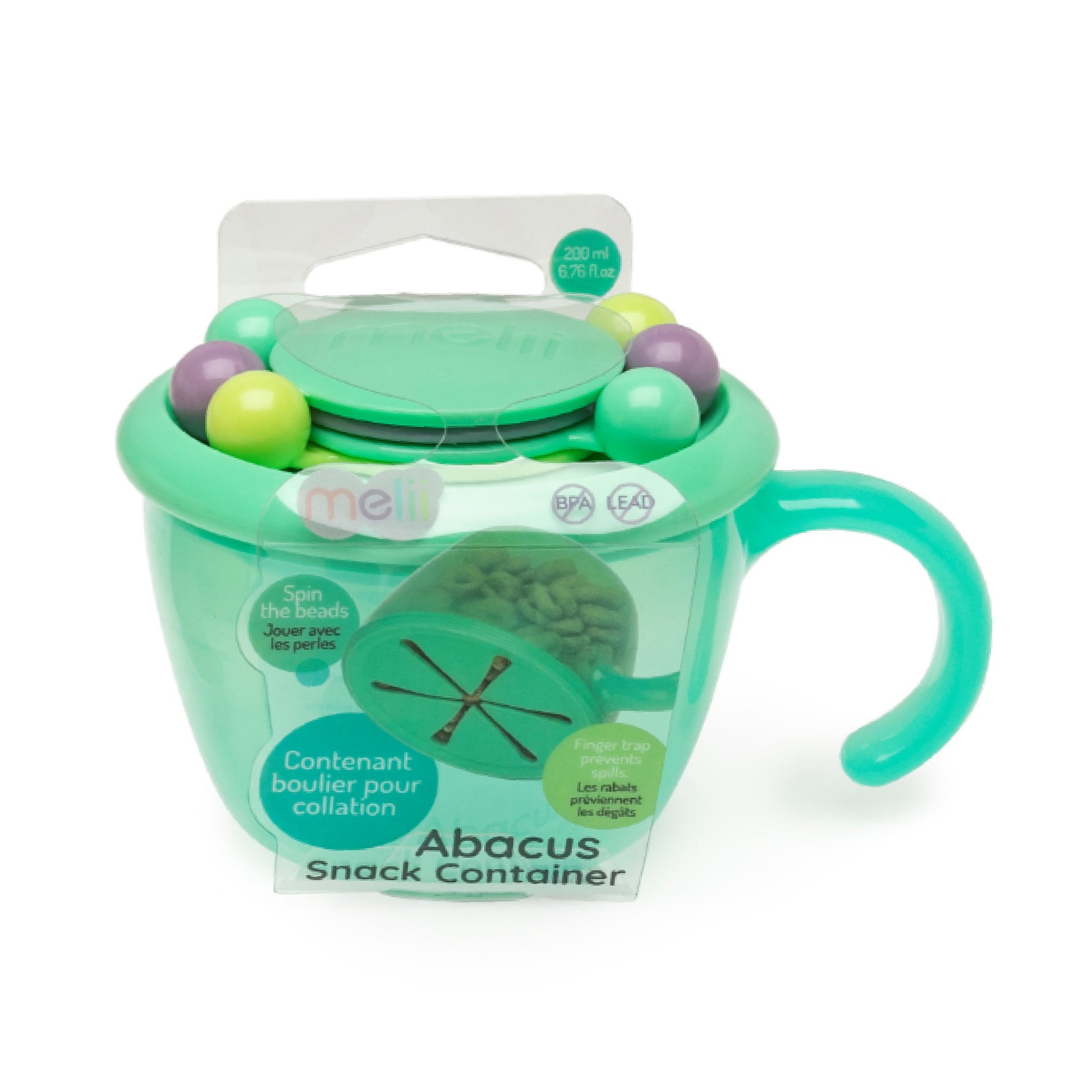 melii Snack Container - Safe, Spill-Proof, and Playful Food Storage with Educational Beads for Babies, Toddlers, and Kids - BPA-Free & Versatile Snacking Solution