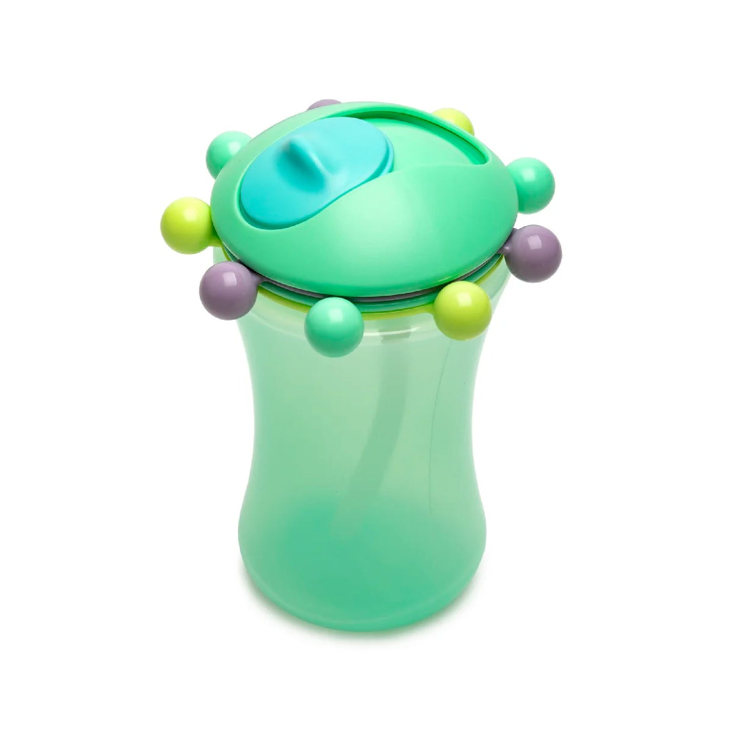 Melii Spin Sippy Cup Mint - Fun & Educational Transition Straw Bottle for Babies, Toddlers, Kids - Spill Proof, Easy to Hold, BPA-Free,  Ideal for On-the-Go Hydration
