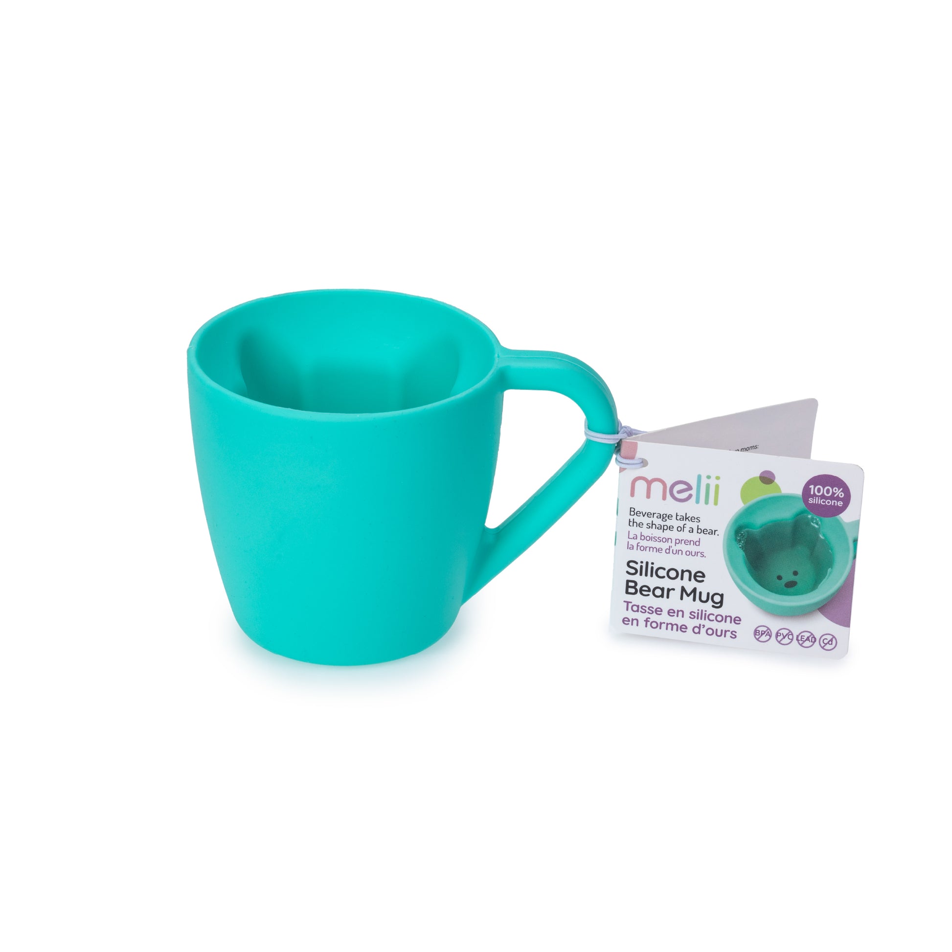 Melii Pretend Play Bear turquoise Mug for Kids - Imaginative Silicone Cup with Magical Bear-Shaped Beverage, Perfect for Hot and Cold Drinks - Durable, BPA-Free