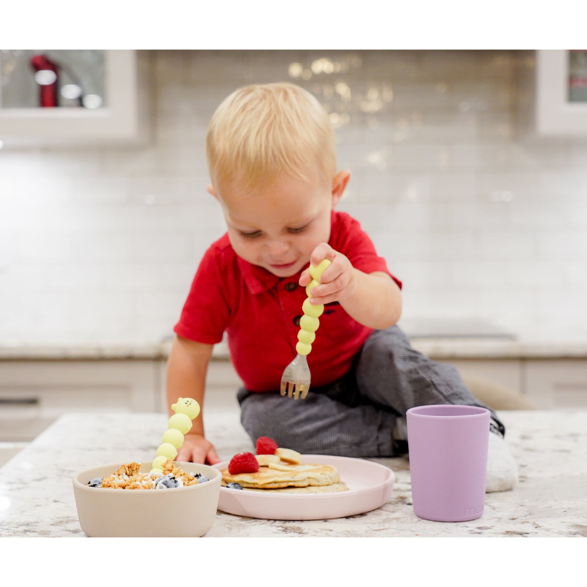 Melii 3-Piece Silicone Meal Set - Colorful, Durable, and Safe Dinnerware for Babies, Toddlers, and Kids - BPA-Free, Microwave Safe, Easy-Clean Dish Set