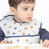 melii Fold Up Bib 2-Pack - Water-Resistant and Playful Bear Design, Adjustable Velcro, Deep Spill Pocket - Perfect for On-the-Go Parents and Messy Mealtimes_4