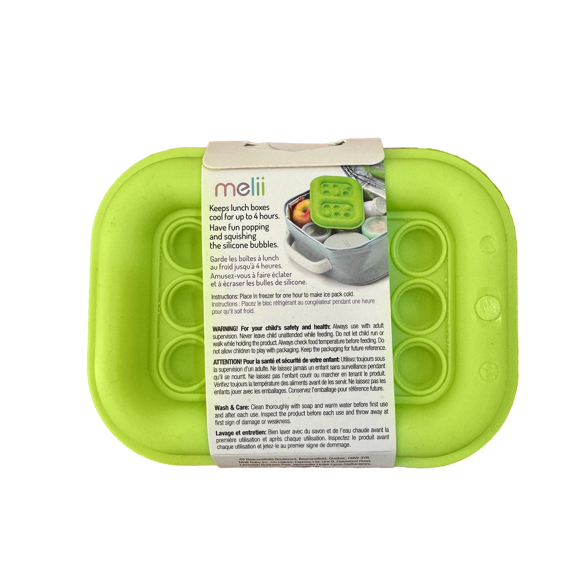 melii Turquoise & Mint Pop It Ice Pack for Kids Pack of 2 - Dual Purpose Fidget Toy and Cooling Solution - Reusable, Slim Design - Keeps Meals Fresh for up to 4 Hours - Perfect for Snack Time, Lunch Boxes