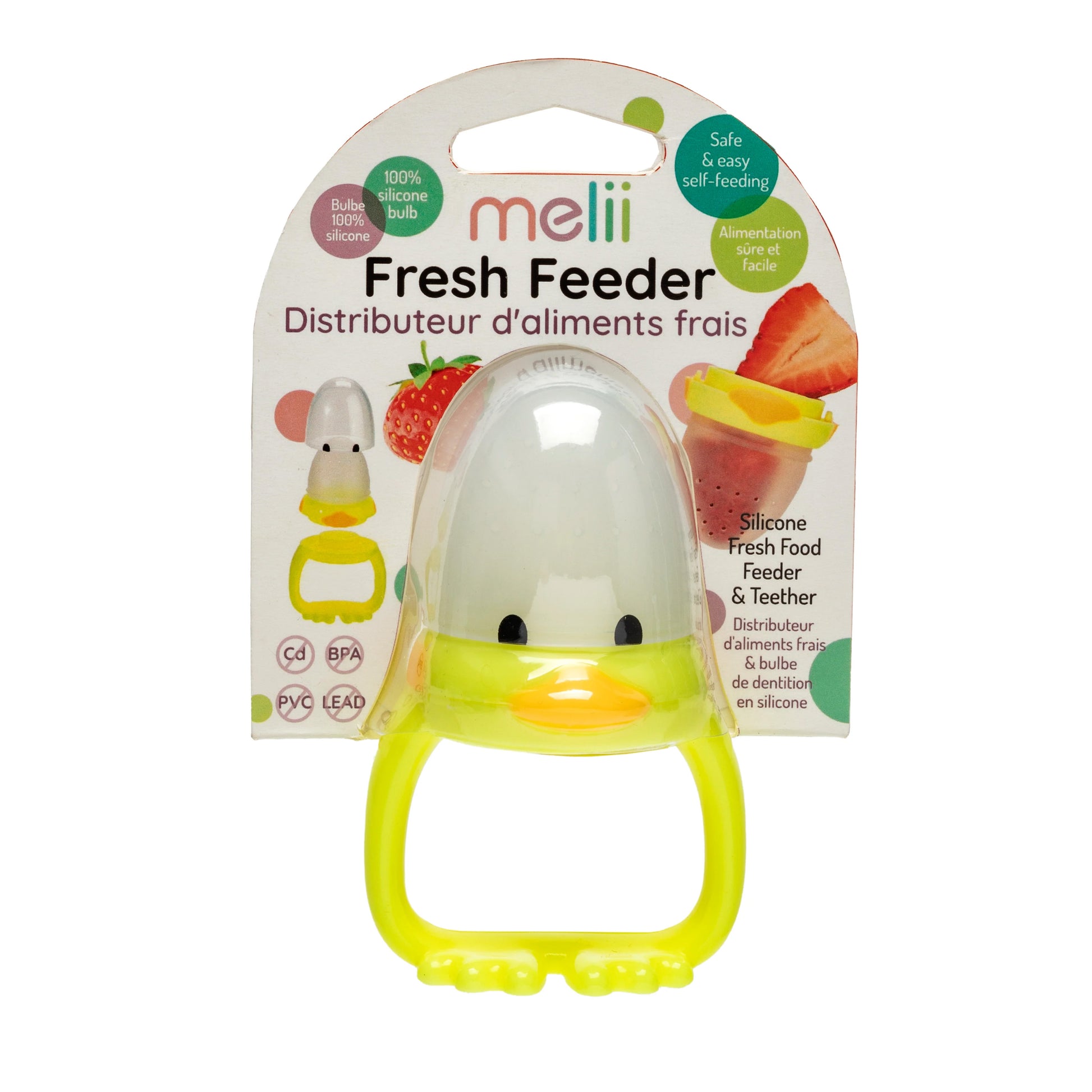 melii Silicone Fresh Feeders for Babies - Safe Introduction to Solid Foods with Teething Relief - Easy to Hold Handles, BPA-Free, Microwave Safe