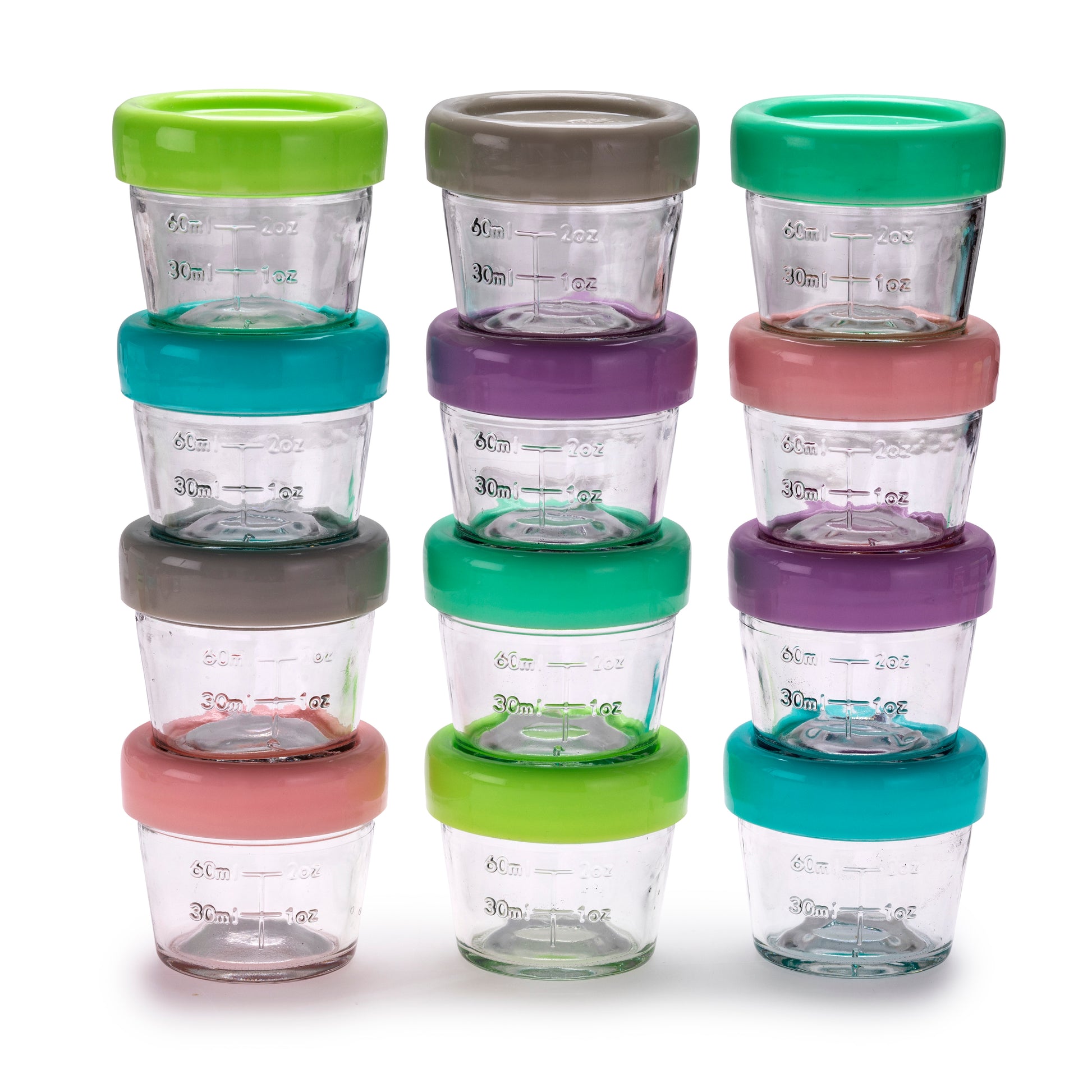 melii Glass Baby Food Containers - Airtight, Leakproof, Storage for Babies, Toddlers, Kids – BPA Free, Microwave & Freezer Safe - Set of 12, 4oz with Easy Open Lids