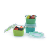 Melii Glass Food Storage Containers with Silicone Sleeve 160 ml Pack of 3 - Green, Mint, Turquoise_3