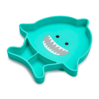 melii Silicone Suction Plate for Babies & Toddlers - Shark Division Plate for Picky Eaters - Secure Self Feeding Solution, BPA Free, Microwave & Dishwasher Safe_1