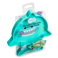 melii Silicone Suction Plate for Babies & Toddlers - Shark Division Plate for Picky Eaters - Secure Self Feeding Solution, BPA Free, Microwave & Dishwasher Safe_2