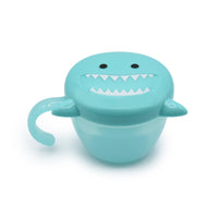 melii Snack Container for Kids - Turquoise Shark Design Mess Free, Adaptable, and Easy to Hold with Removable Finger Trap - Perfect for Independent Snacking, Travel - BPA Free and Dishwasher Safe_3