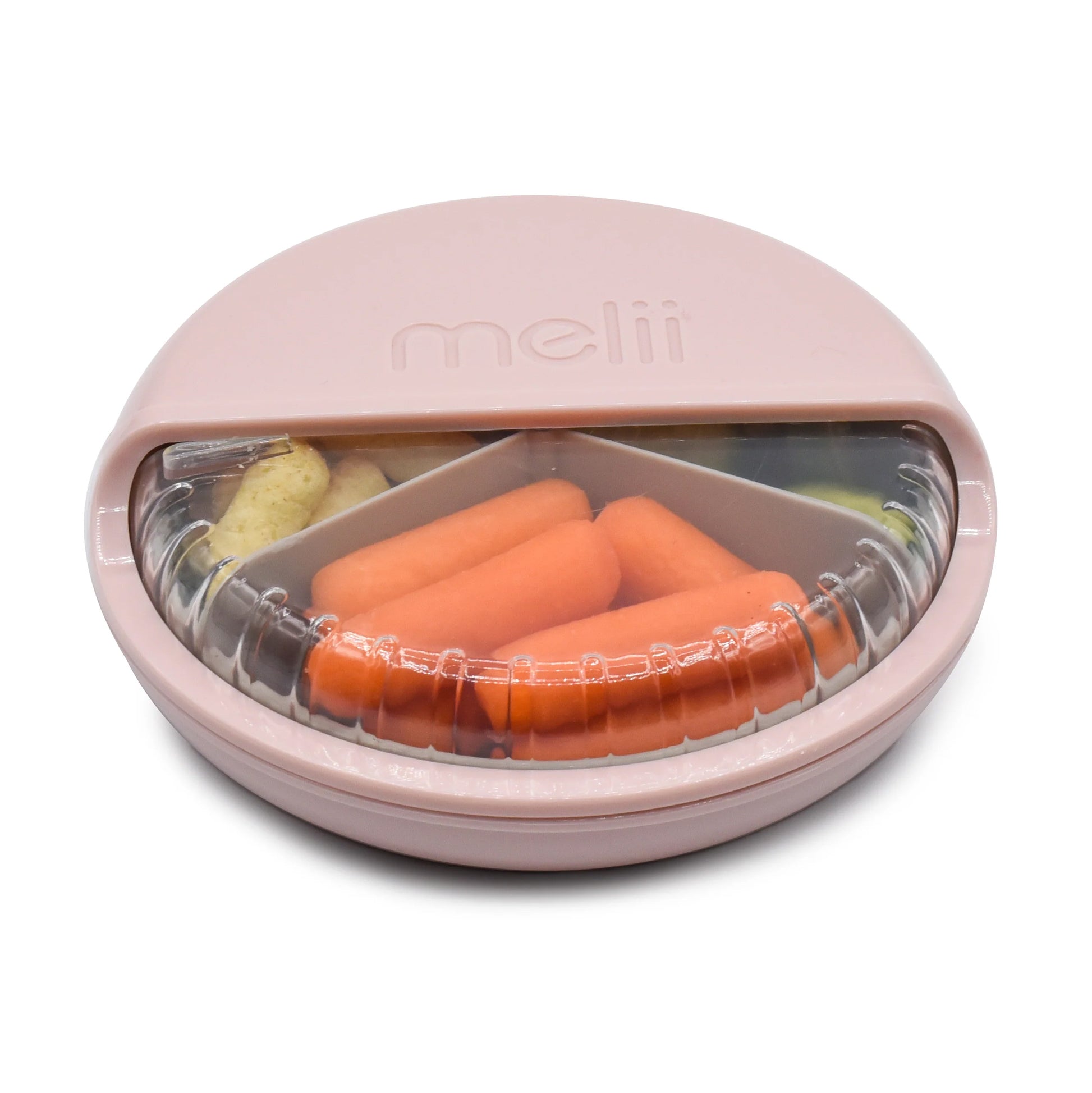 melii Spin Container for Kids - 3-Compartment Snack Container with Exciting Spin Feature - BPA Free, Portable, and Easy to Clean Snack Companion for On the Go Adventures