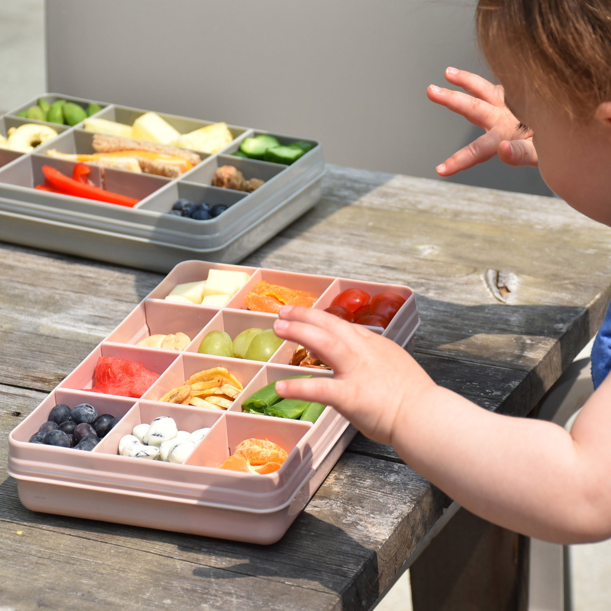 melii Snackle Box Pink - 12 Compartment Snack Container with Removable Dividers for Customizable Storage - Ideal for On the Go Snacking, BPA Free, Easy to Open and Clean