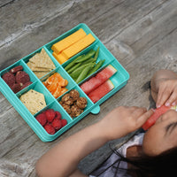 melii Snackle Box Turquoise - 12 Compartment Snack Container with Removable Dividers for Customizable Storage - Ideal for On the Go Snacking, BPA Free, Easy to Open and Clean_12