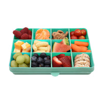 melii Snackle Box Turquoise - 12 Compartment Snack Container with Removable Dividers for Customizable Storage - Ideal for On the Go Snacking, BPA Free, Easy to Open and Clean_6