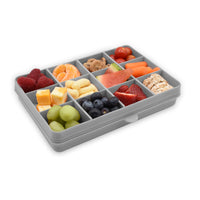 melii Snackle Box Grey - 12 Compartment Snack Container with Removable Dividers for Customizable Storage - Ideal for On the Go Snacking, BPA Free, Easy to Open and Clean_1