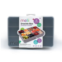 melii Snackle Box Grey - 12 Compartment Snack Container with Removable Dividers for Customizable Storage - Ideal for On the Go Snacking, BPA Free, Easy to Open and Clean_4