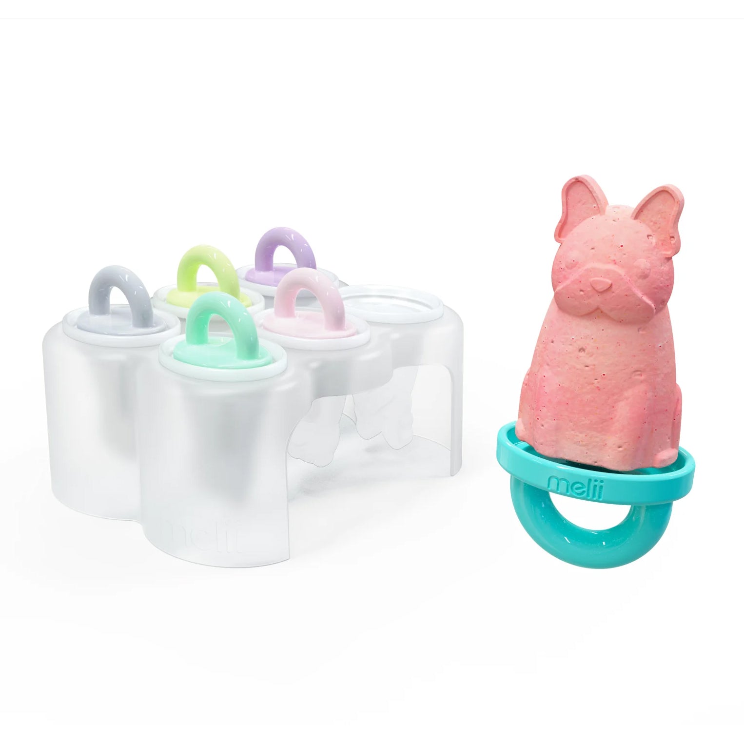 melii Animal Shaped Popsicle Molds - Fun & Unique Silicone Ice Pop Maker with Drip Guard Handle - Ideal Size for Kids - BPA Free, Teething Relief, Dishwasher Safe