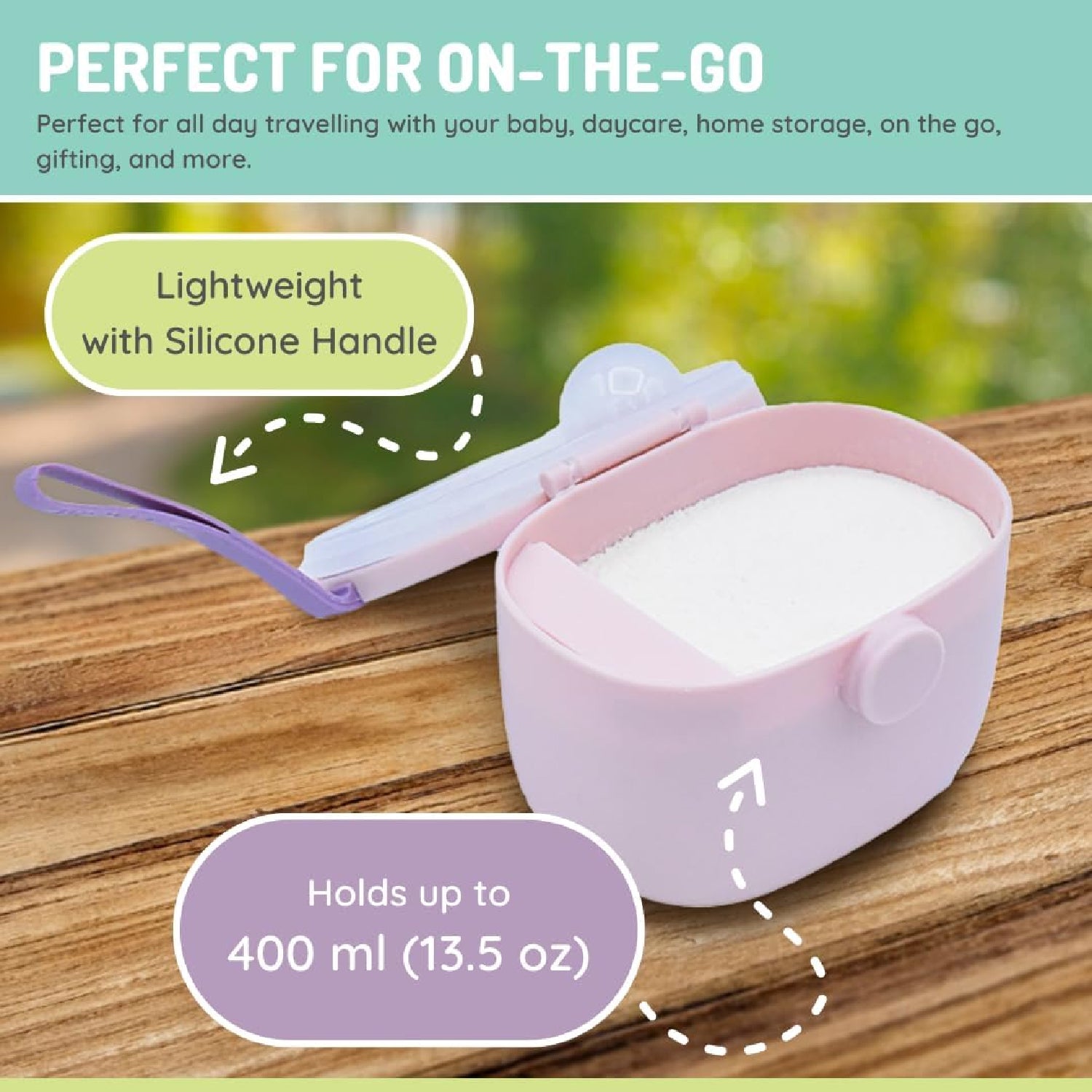 Melii Travel Formula Container with Scoop - Pink (6pc/inner)