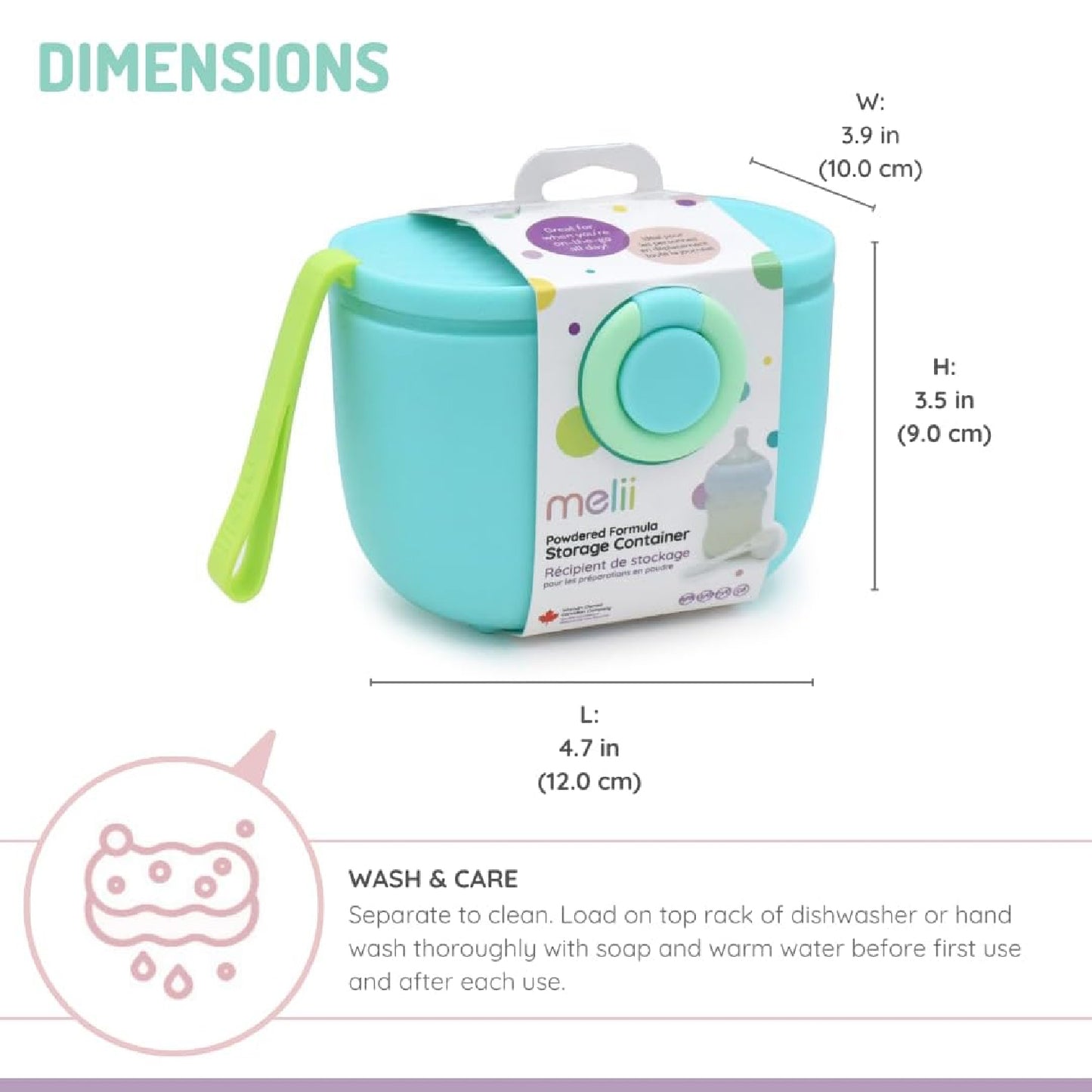 Melii Travel Formula Container with Scoop - Blue (6pc/inner)