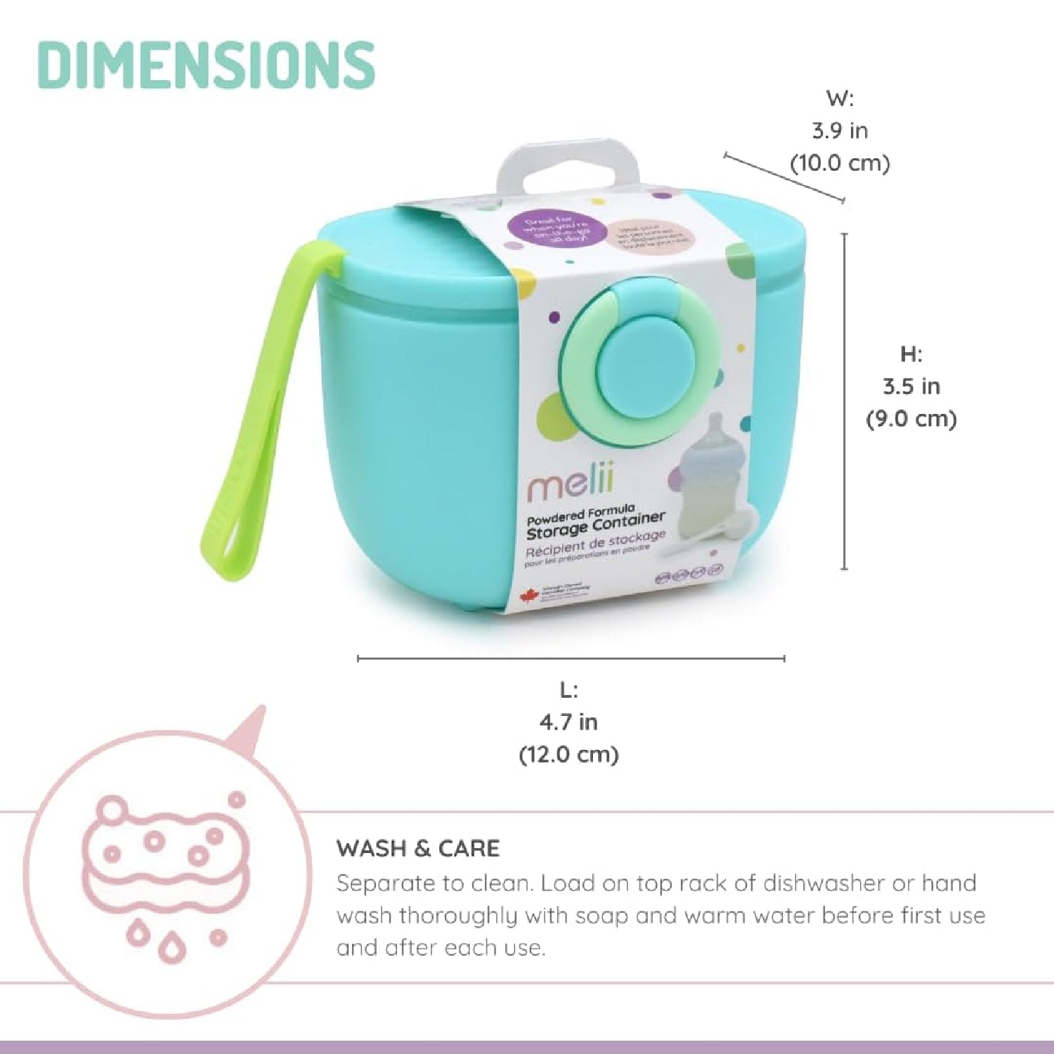 Melii Travel Formula Container with Scoop - Blue (6pc/inner)