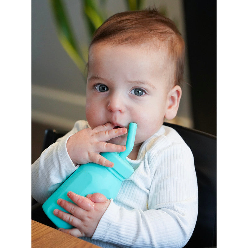 Melii Silicone Water Bottle with Straw 230 ml Turquoise