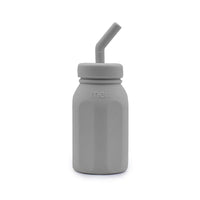 Melii Silicone Water Bottle with Straw 230 ml Grey_1